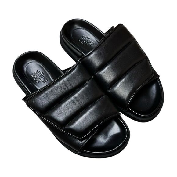 NWOT GIA BORGHINI Black Padded-Strap Open-Toe Sandals - Picture 3 of 5